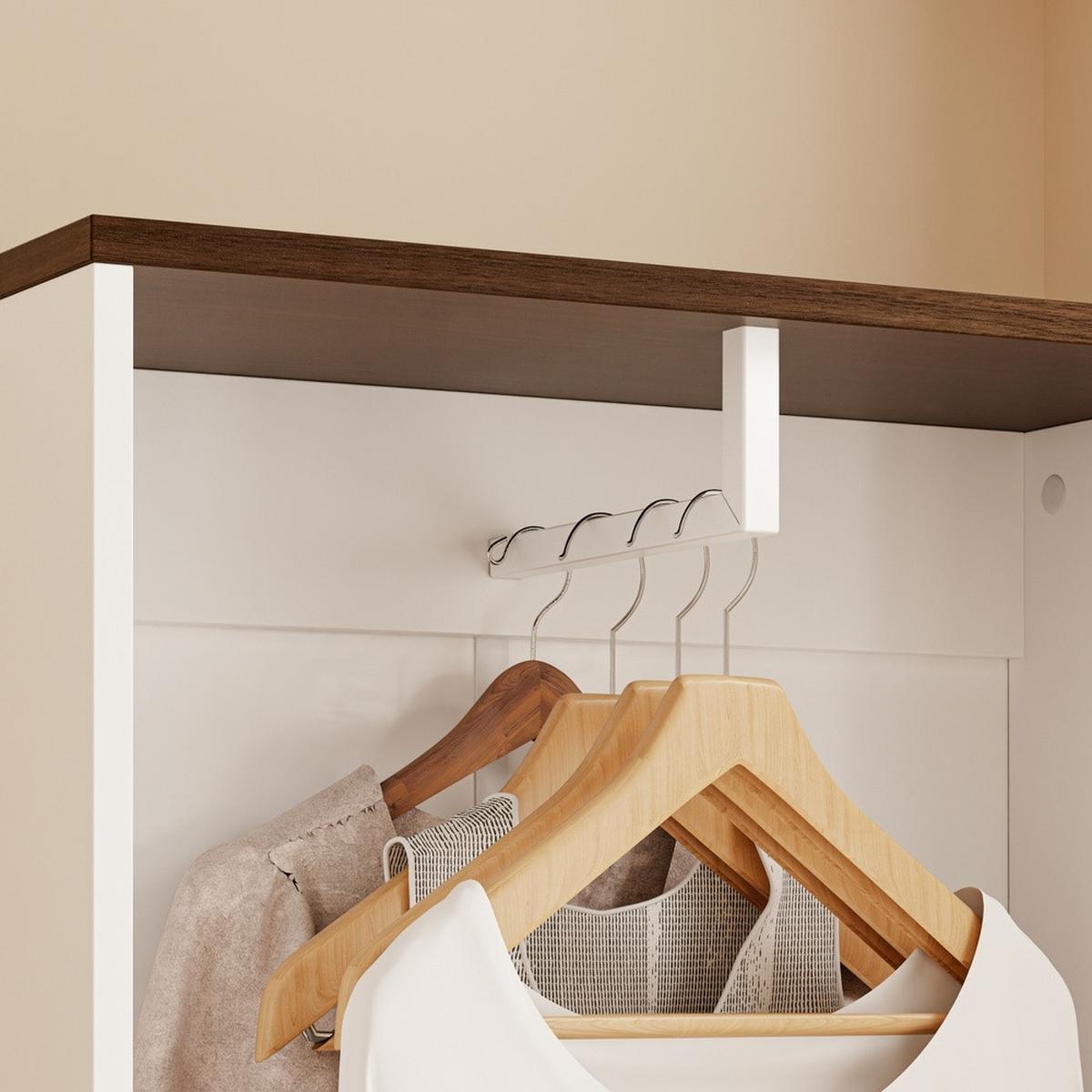 OFFENER Kleiderschrank mit Kleiderstange KSB02-W - Ahornfarben, Fell (55/187/25cm) - SoBuy