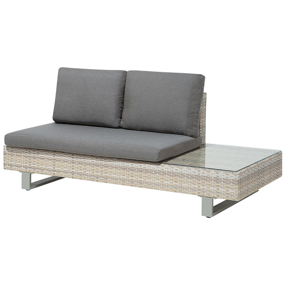 LOUNGE-SET 5-Sitzer grau modular Lanciano - Grau, Kunststoff - Beliani