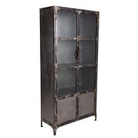 VITRINE 4523317352 aus Metal 90x40x190 cm - Grau, Metall (90/190/40cm) - Wanderlust
