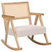 SCHAUKELSESSEL Holz Hellbraun/Hellbeige Rya - Beige/Braun, Textil (65/79/78cm) - Beliani