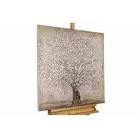 ACRYLBILD HANDGEMALT 80/80 cm - Pink/Braun, Holz/Textil (80/80cm) - KUNSTLOFT