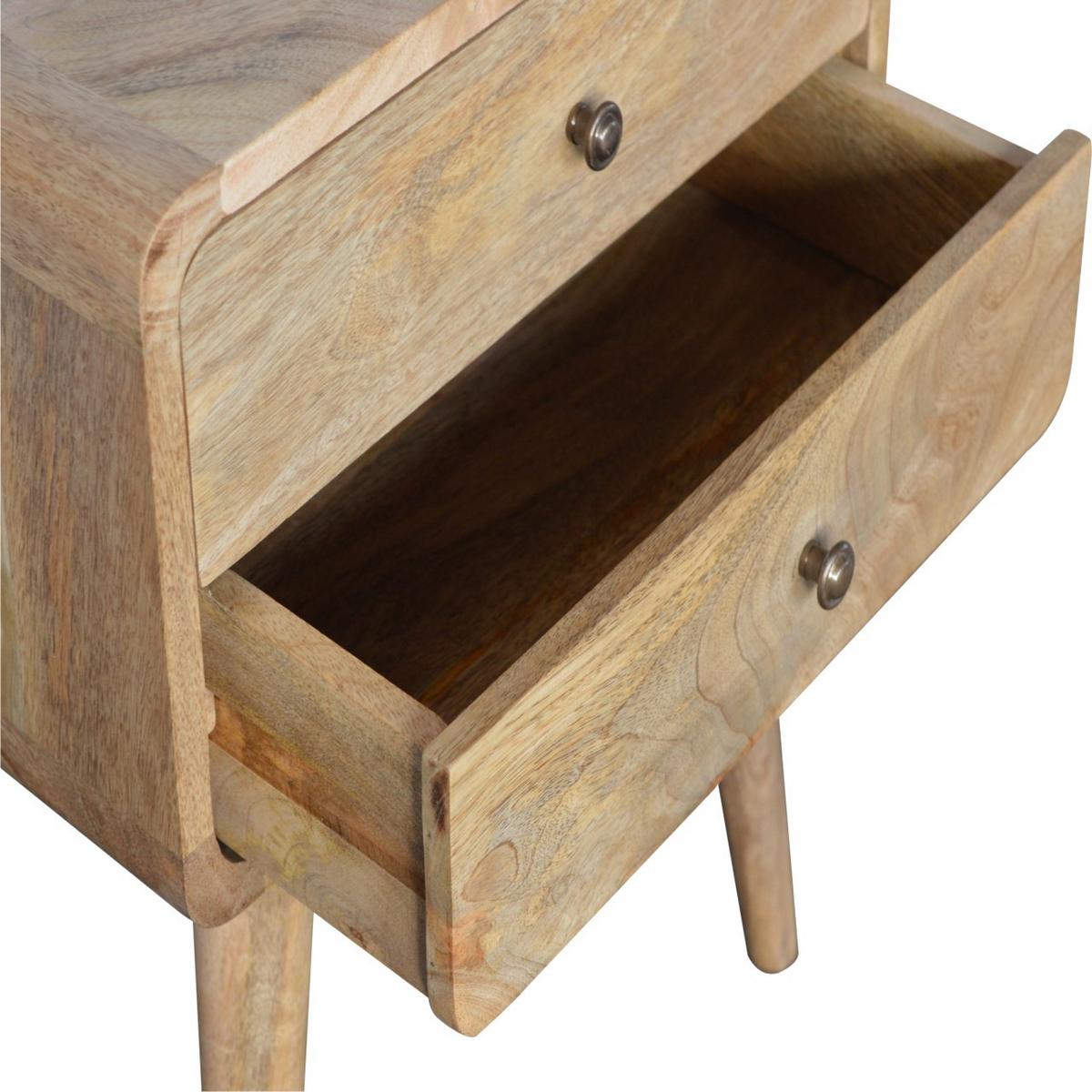 NACHTTISCH mit 2 Schubladen, Beige - Messingfarben/Braun, Holz/Metall (45/55/35cm) - Artisan Furniture