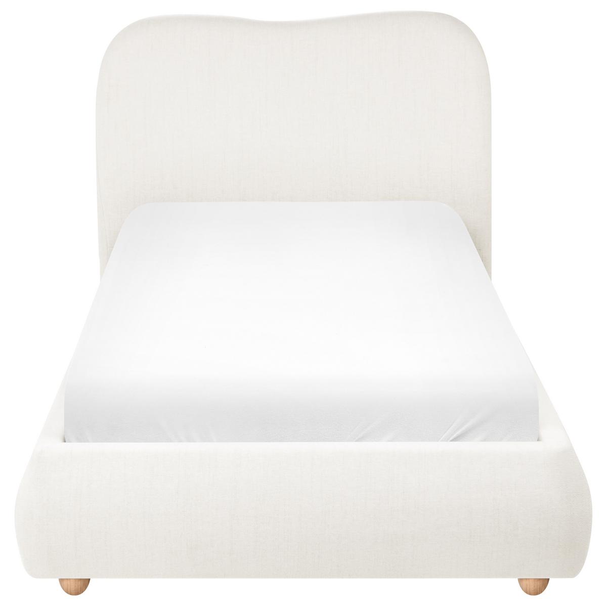 BETT mit Stauraum 90/200 cm Stoff Cremeweiß Blagnac - Creme, Textil (90/200cm) - Beliani