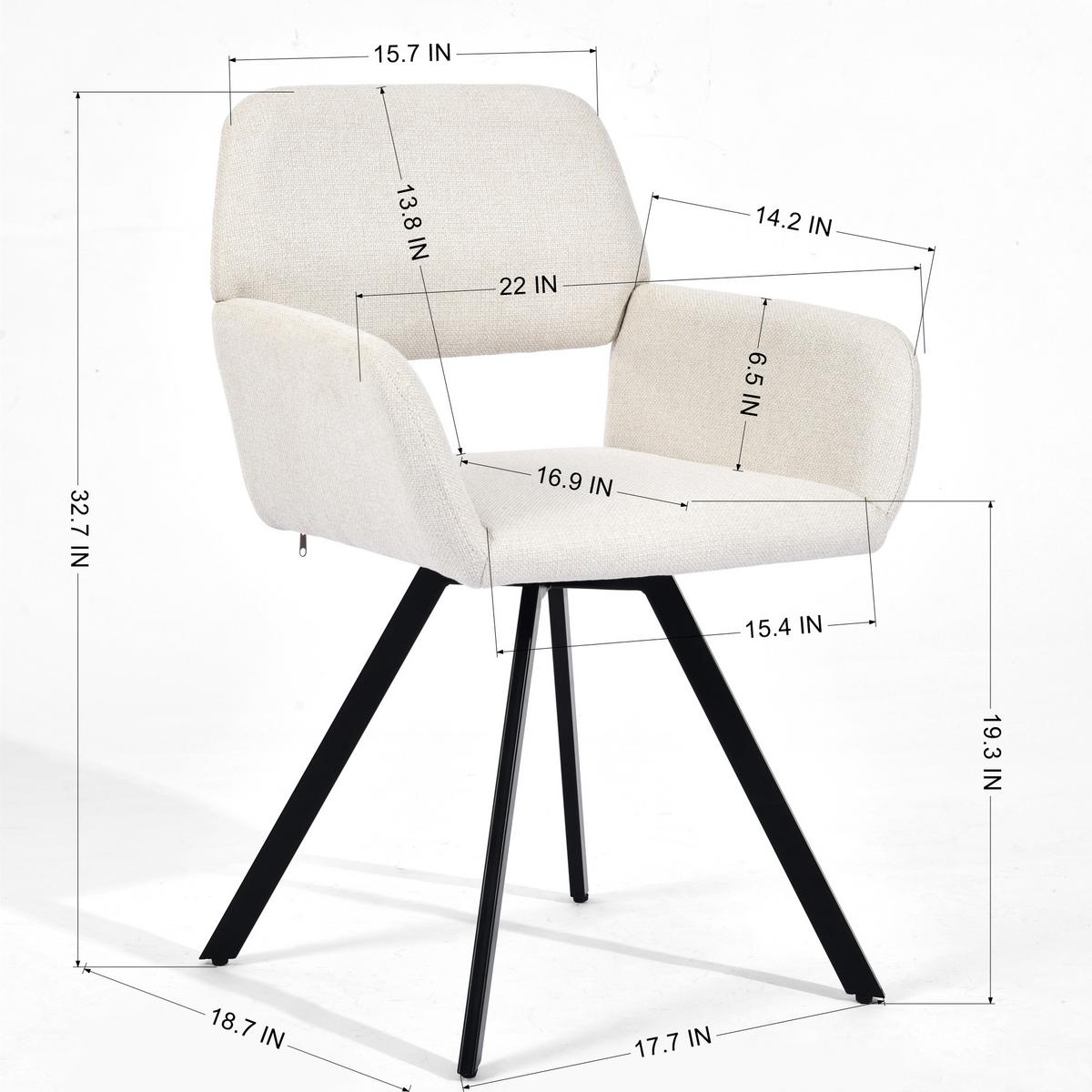 ARMLEHNSTUHL-SET 4 Stück Braun und Beige - Beige/Braun, Holzwerkstoff/Textil (57/82/53cm) - Urban Meuble