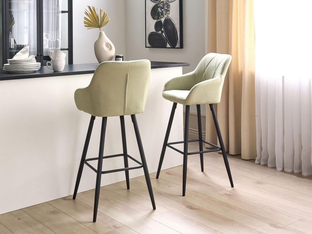 BARSTUHL 2er-Set Polsterbezug Grün Darien - Grün, Textil/Metall (47/104/47cm) - Beliani