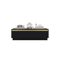 COUCHTISCH Selene Schwarz matt 109 cm mit Sockel - Schwarz, Holzwerkstoff (50/109/32cm) - Meble Lindner