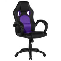 GAMINGSTUHL Kunstleder Schwarz/Violett Fighter - Schwarz, Kunststoff/Textil (65/108/65cm) - Beliani