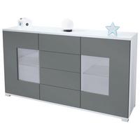 SIDEBOARD Grömitz Graphit Seidenmatt - Graphitfarben, Holzwerkstoff (138.5/75.5/35cm) - Vladon