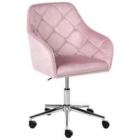 SCHREIBTISCHSTUHL Samtstoff Pastellrosa Veloria - Pink, Textil/Metall (60/85/60cm) - Beliani