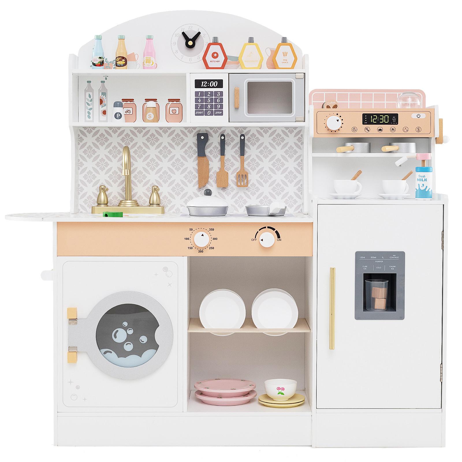 SPIELKÜCHE Weiß - Weiß, Holzwerkstoff (106/105/30cm) - COSTWAY