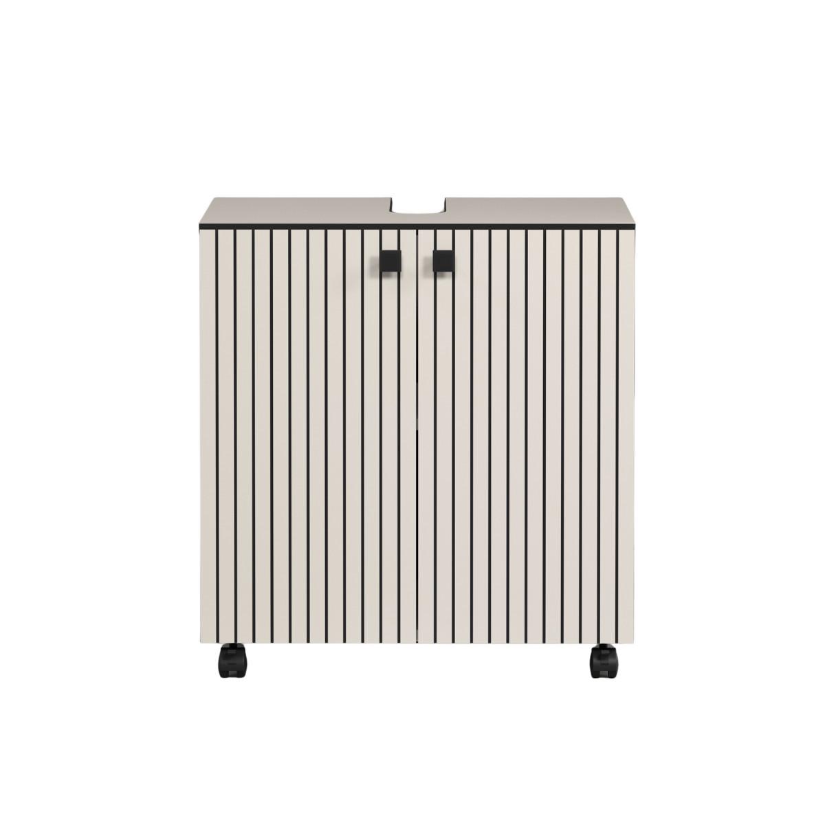 WASCHBECKENUNTERSCHRANK PureBliss Hellgrau - Hellgrau, Holzwerkstoff (60/64/42cm) - Trendteam