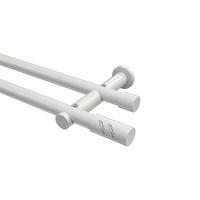 GARDINENSTANGE Platon Zoena 400 cm (geteilt in 2 x 200 cm), 2-läufig (ohne Ringe), 20 mm Ø Weiß - Weiß, Metall (400cm) - INTERDECO