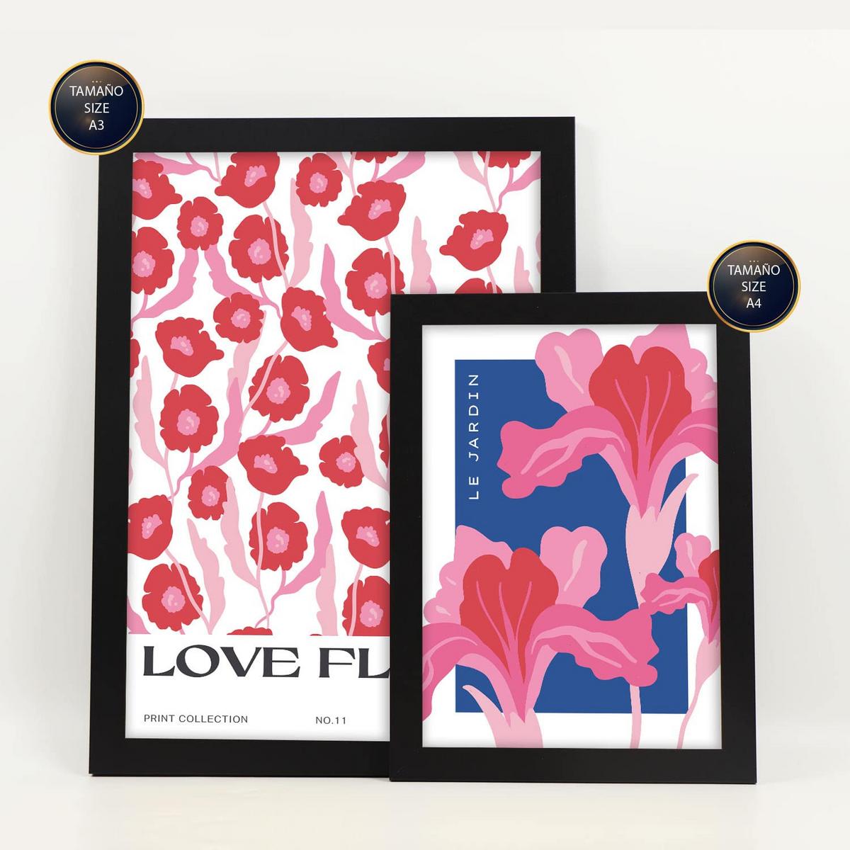 POSTER Set Mit 6 Blumen Blumenliebe A3 & A4 Rahmenlos - Klar, Papier (29/3cm) - Nacnic