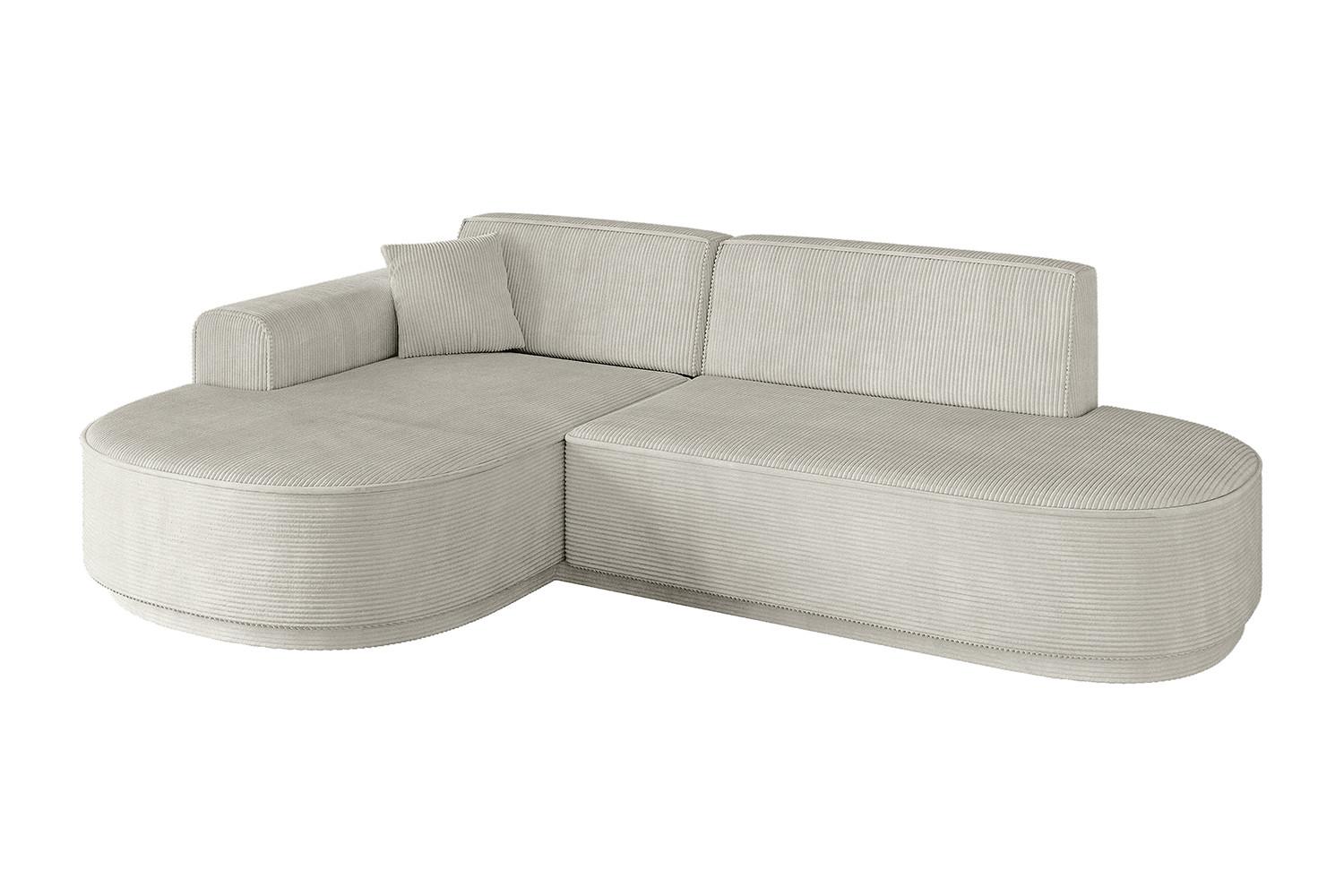 ECKSOFA Ottomane Links MARI-L1-v3 - 243x171x83 cm Creme Cord - Hellgrau/Creme, Holzwerkstoff/Kunststoff (243/171cm) - ALTDECOR