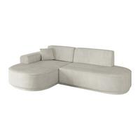 ECKSOFA Ottomane Links MARI-L1-v3 - 243x171x83 cm Creme Cord - Hellgrau/Creme, Holzwerkstoff/Kunststoff (243/171cm) - ALTDECOR