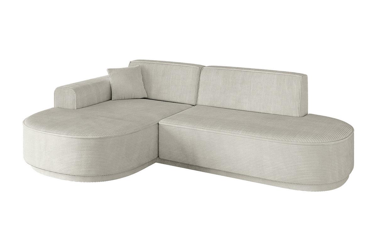 ECKSOFA Ottomane Links MARI-L1 - 243x171x79 cm Creme Cord - Hellgrau/Creme, Holzwerkstoff/Kunststoff (163/234cm) - ALTDECOR