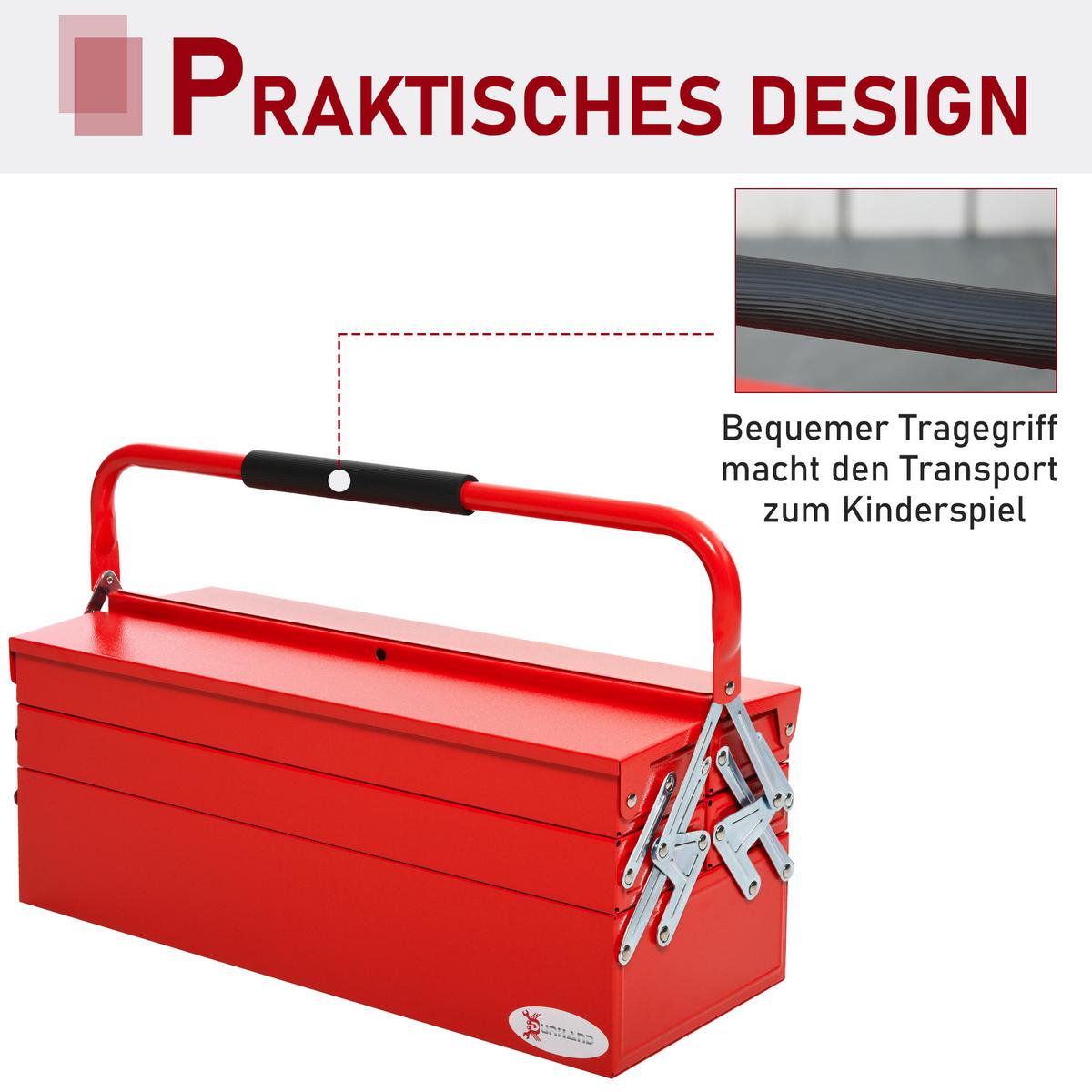 WERKZEUGKOFFER - Rot, Metall (20/41/56cm) - DURHAND