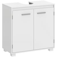 WASCHBECKENUNTERSCHRANK MDF Weiß - Silberfarben/Weiß, Holzwerkstoff/Metall (30/60/60cm) - HOMCOM