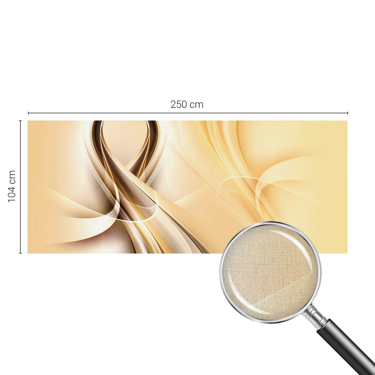FOTOTAPETE 250x104 cm - Wellenlinien - Orange, Textil (250/104cm) - Wallfluent