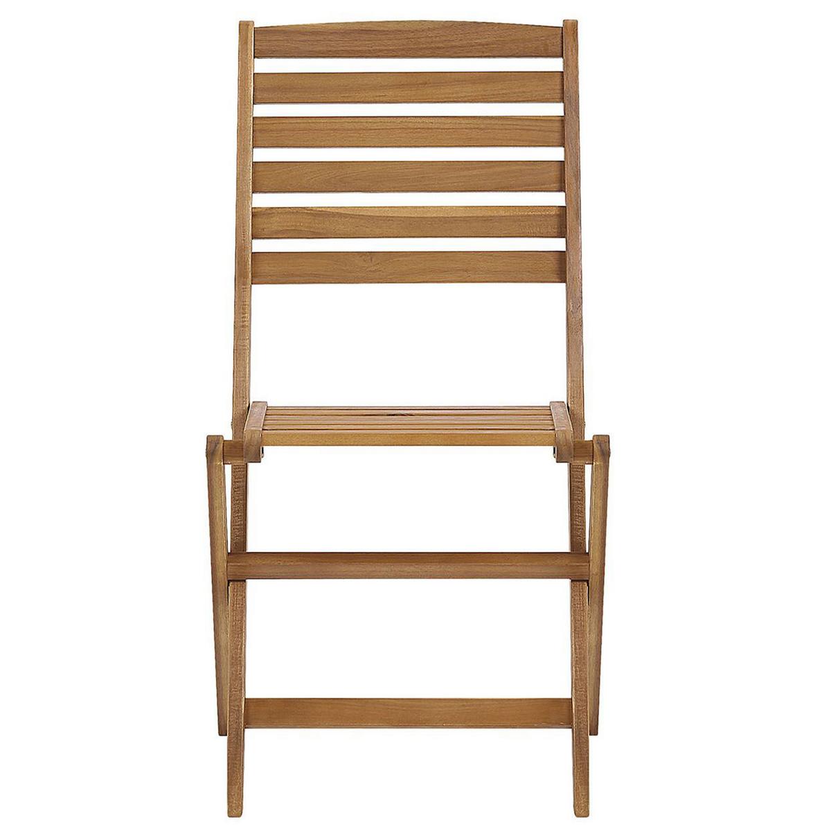 GARTENSTUHL 6er-Set Akazienholz hellbraun Tolve - Hellbraun, Holz (52/91/47cm) - Beliani