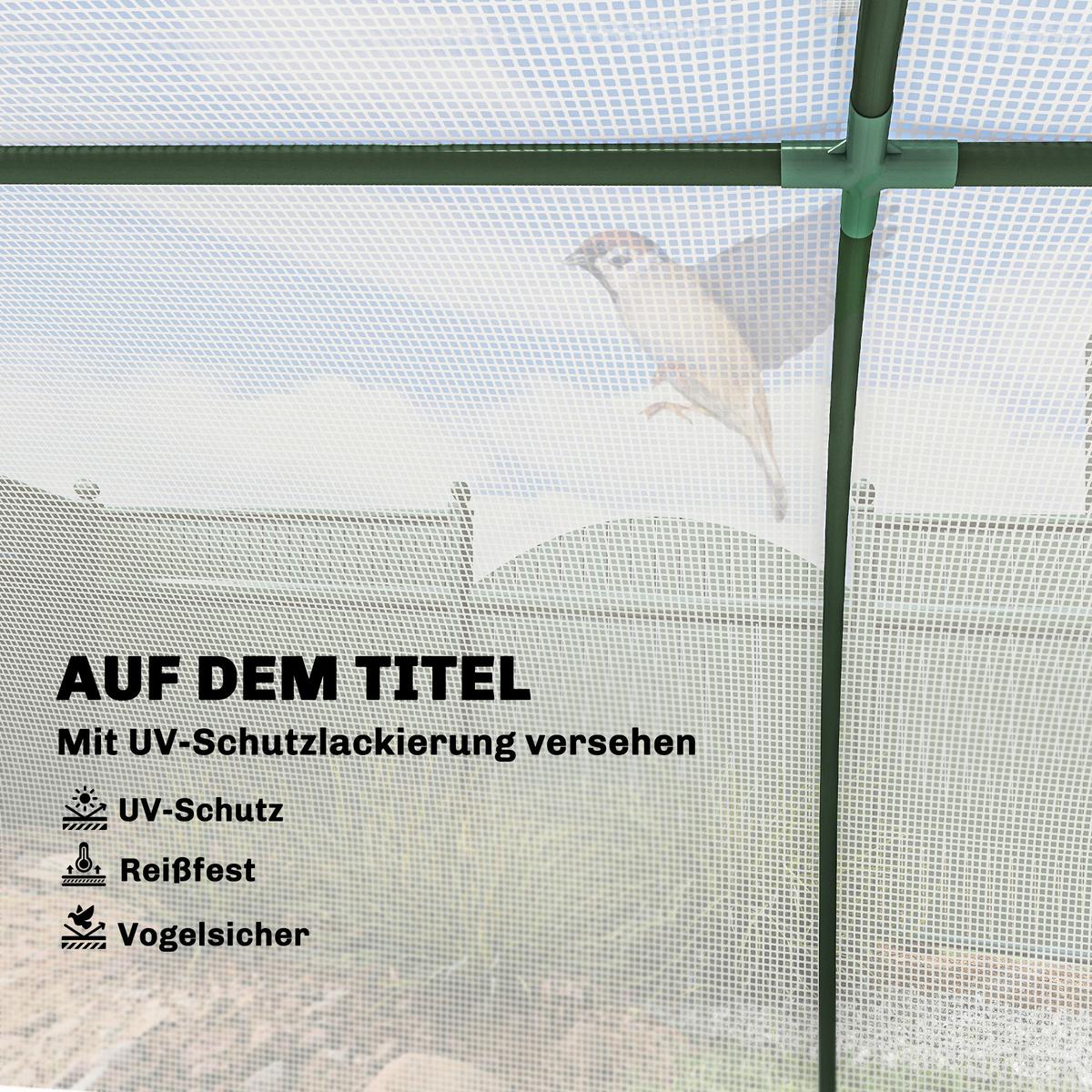 GEWÄCHSHAUS aus PE Stahl Weiß - Weiß, Metall (100/80/200cm) - Outsunny