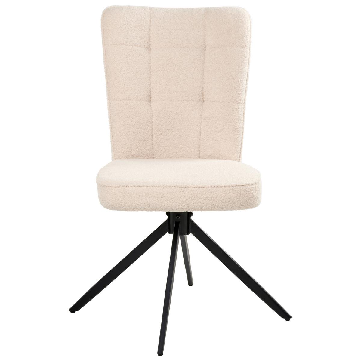 ESSZIMMERSTUHL 2er-Set drehbar Bouclé Hellbeige Ryan - Beige, Textil (51/91/69cm) - Beliani