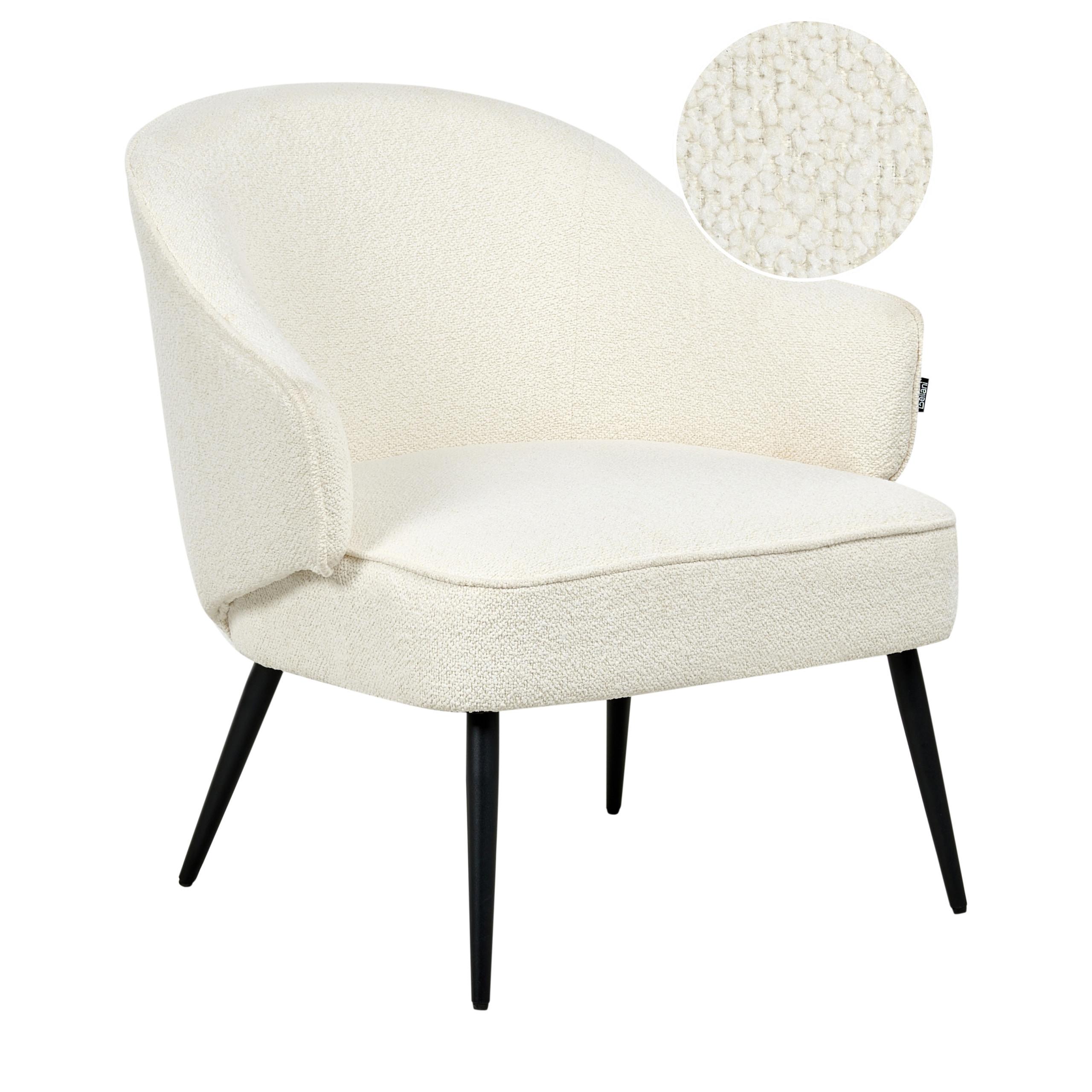 SESSEL Cremeweiß Kayla - Schwarz/Weiß, Textil (70/77/76cm) - Beliani