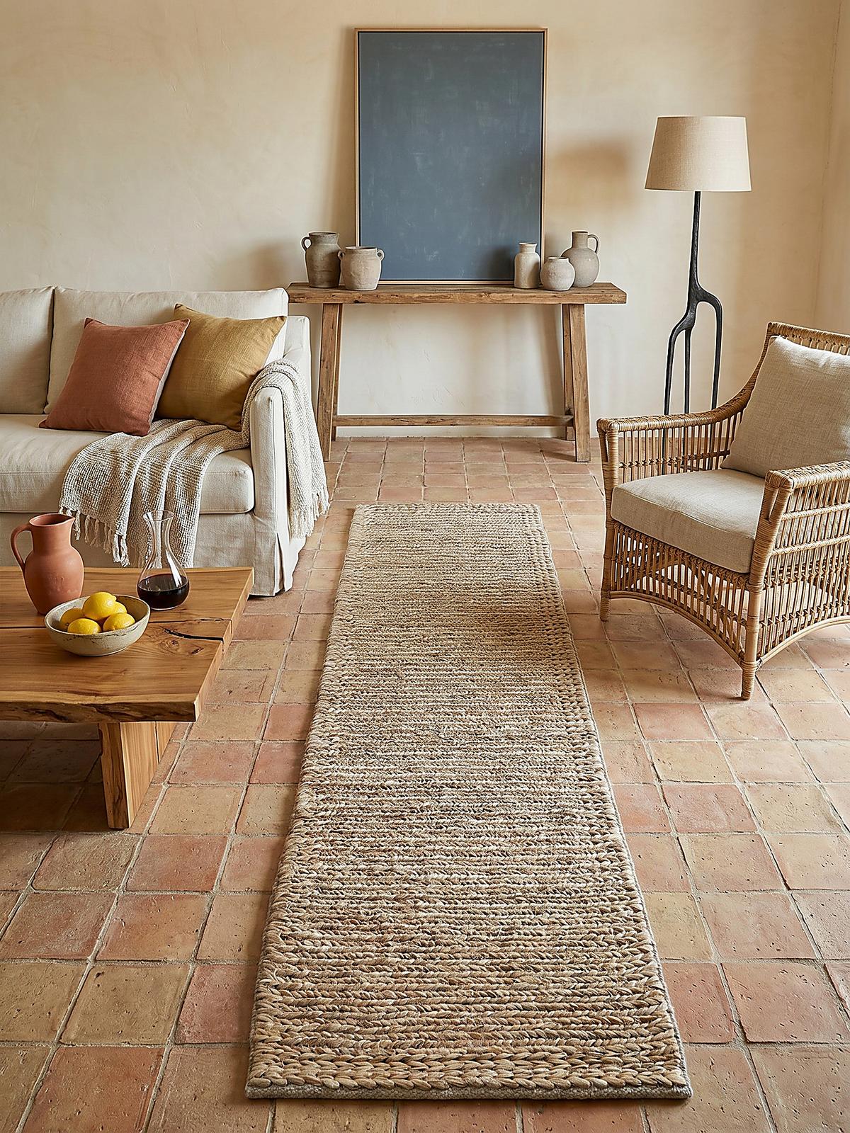 TEPPICH handgewebt CHASE, mit Struktur, Natur, 60 x 230 cm - Beige, Textil (230/60cm) - KADIMA DESIGN