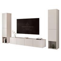 WOHNWAND ANGEL LINE II 3-teilig, mit LED-Beleuchtung, Kaschmir - Kaschmir, Holzwerkstoff (280/180/40cm) - Idohome