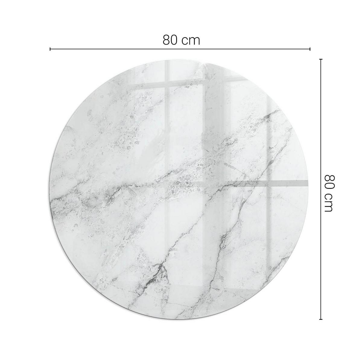 GLASPLATTE für Kamin Ø 80 cm - Weiß, Glas (80/80/0.4cm) - TULUP