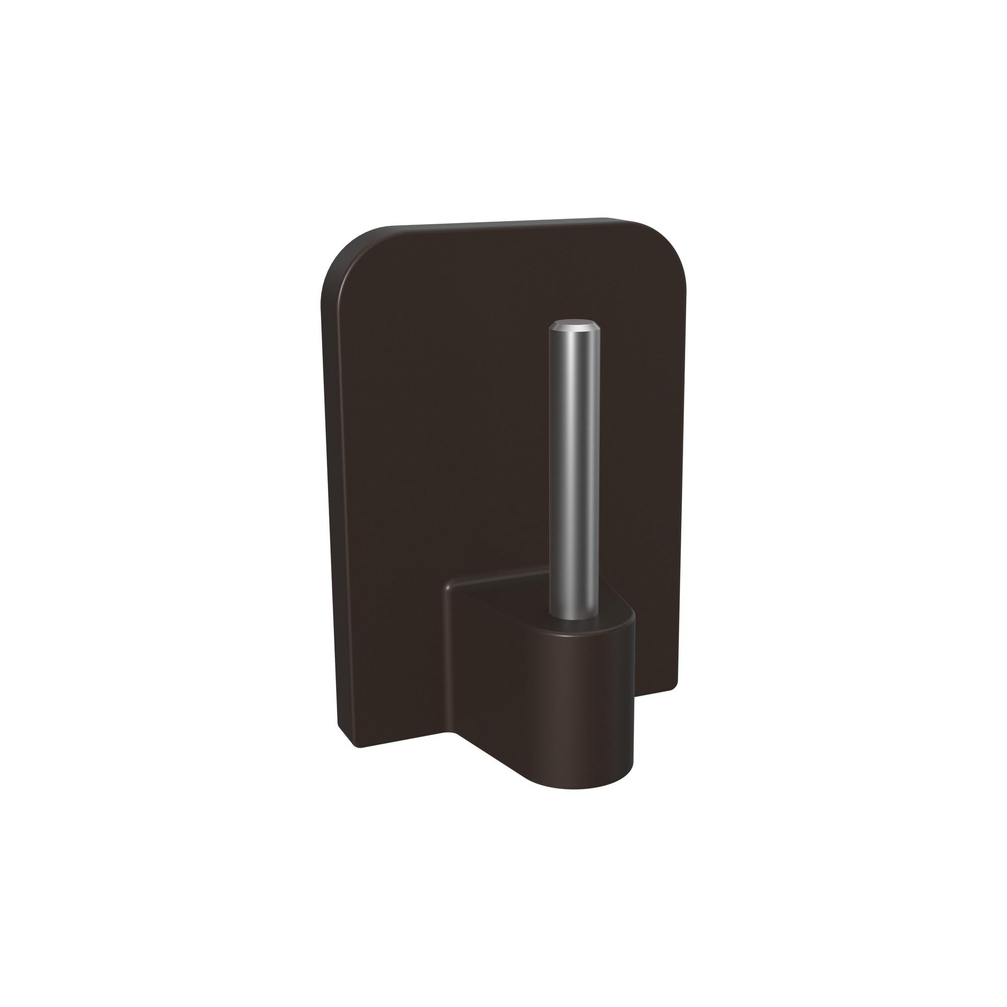 KLEBEHAKEN MIT METALLSTIFT für Vitragestangen, Braun, Packung 4 Stück - Braun, Kunststoff/Metall (1.7/2.4/1.2cm) - INTERDECO