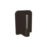 KLEBEHAKEN MIT METALLSTIFT für Vitragestangen, Braun, Packung 4 Stück - Braun, Kunststoff/Metall (1.7/2.4/1.2cm) - INTERDECO
