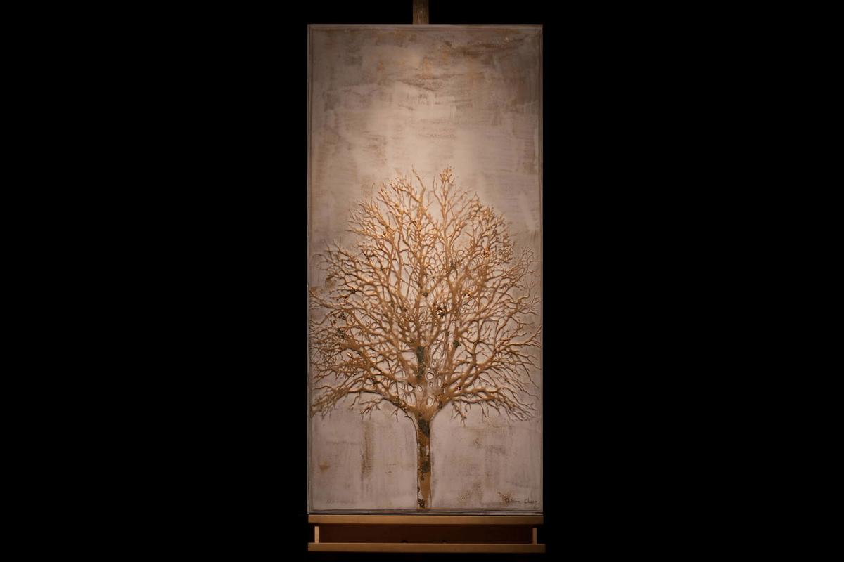 ACRYLBILD HANDGEMALT 60/120 cm - Grau, Holz/Textil (60/120cm) - KUNSTLOFT