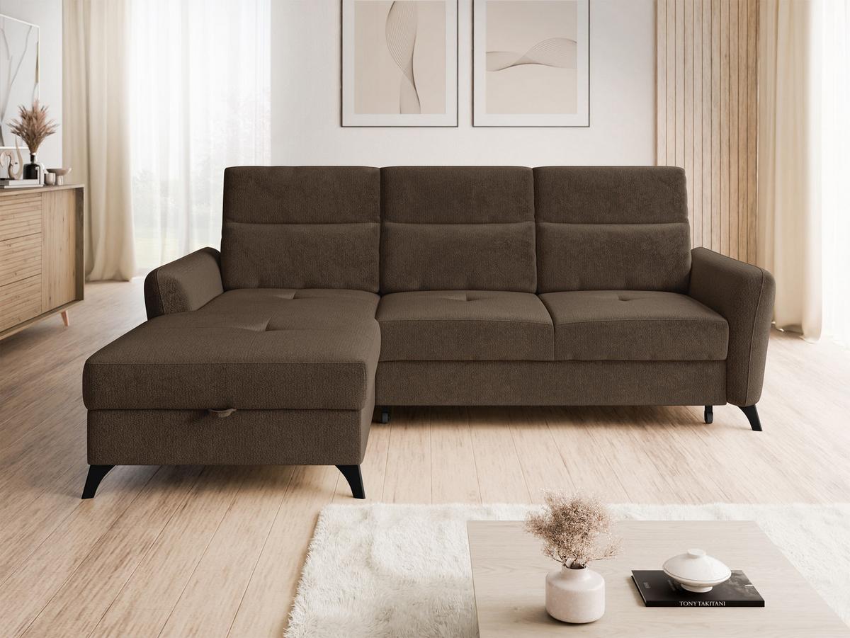 ECKSOFA Talia, Seite: Links LC-2R - Schwarz/Braun, Holz/Kunststoff (238/167cm) - MIRJAN24