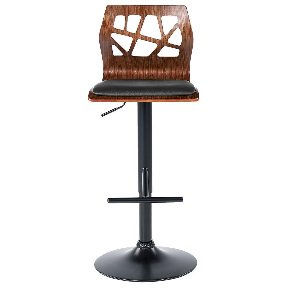 BARSTUHL 2er-Set drehbar Kunstleder Schwarz Petersburg - Schwarz/Braun, Holzwerkstoff/Metall (41/96/36cm) - Beliani