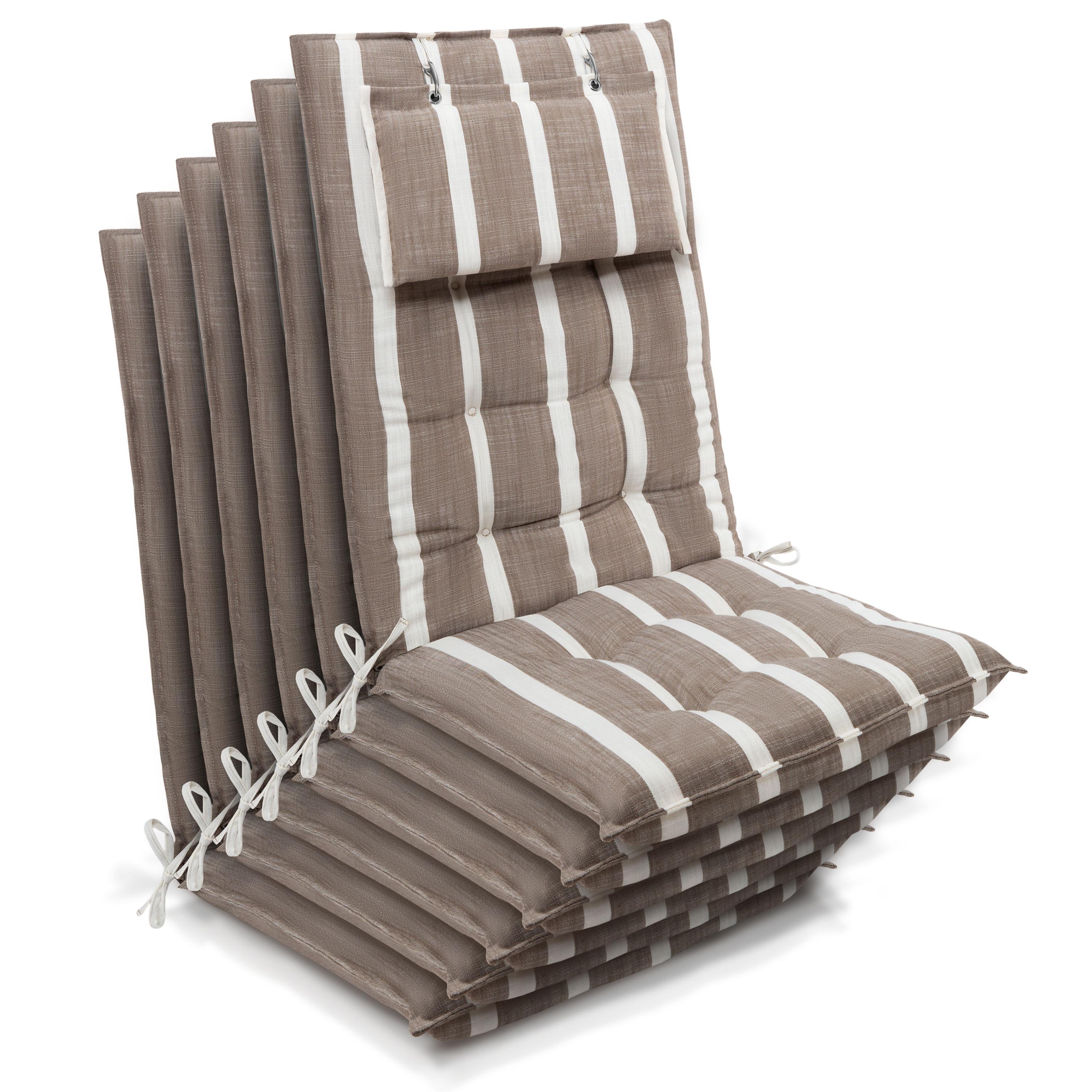 HOCHLEHNER Sun-HL 119x50x8cm Beige-Weiß-Gestreift (6tlg) - Beige, Textil (50/120cm) - Beautissu 