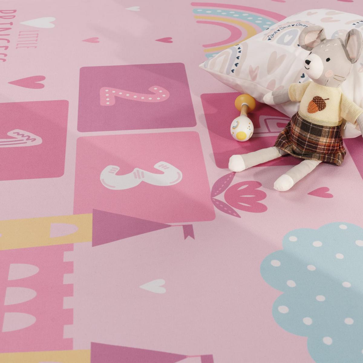 KINDERTEPPICH Herz Pink 100 x 200 cm - Pink, Kunststoff (100/200cm) - TT Home