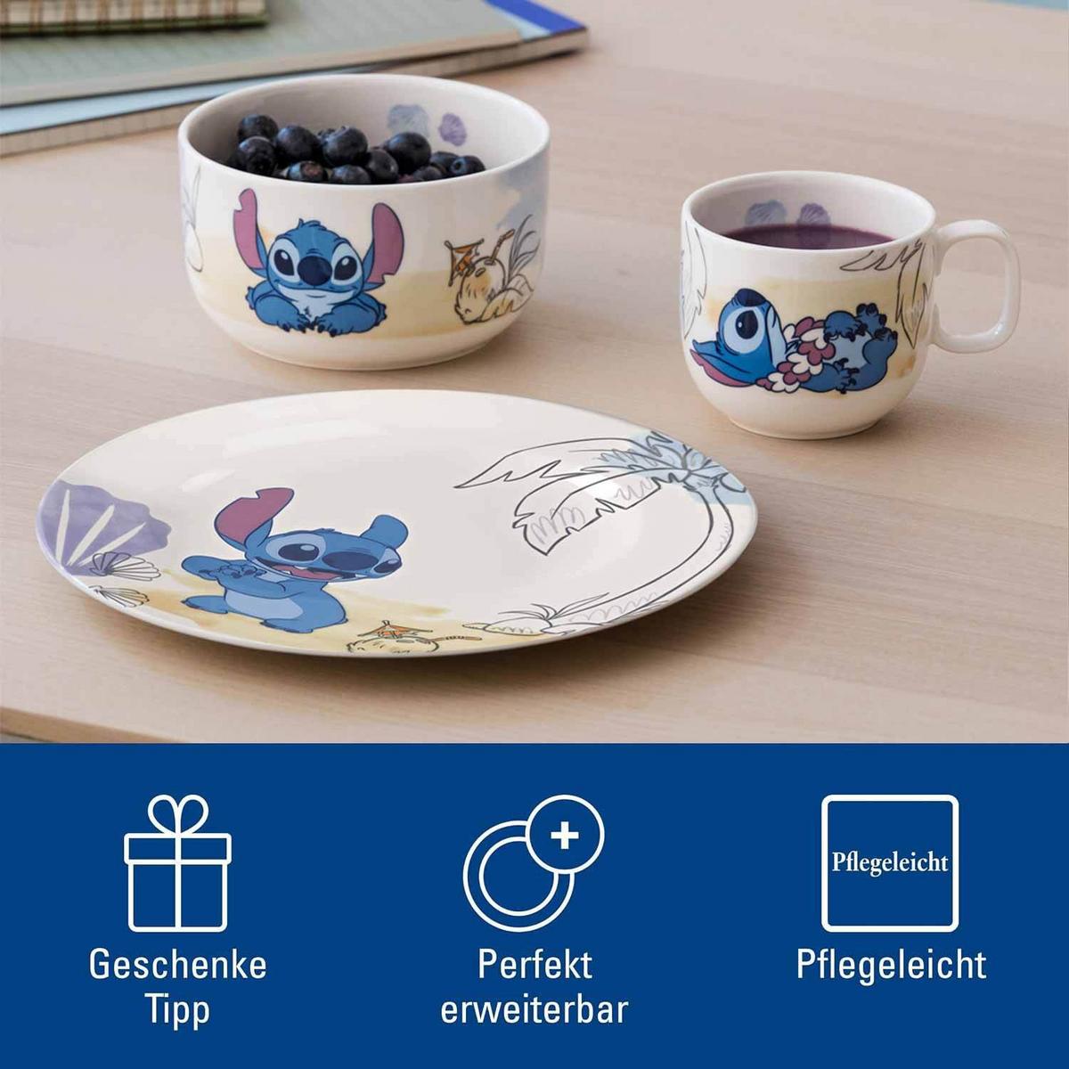 KINDERGESCHIRR-SET Disney Stitch bunt 3-tlg. - Multicolor, Keramik (13.3/23.2/26.6cm) - Villeroy & Boch