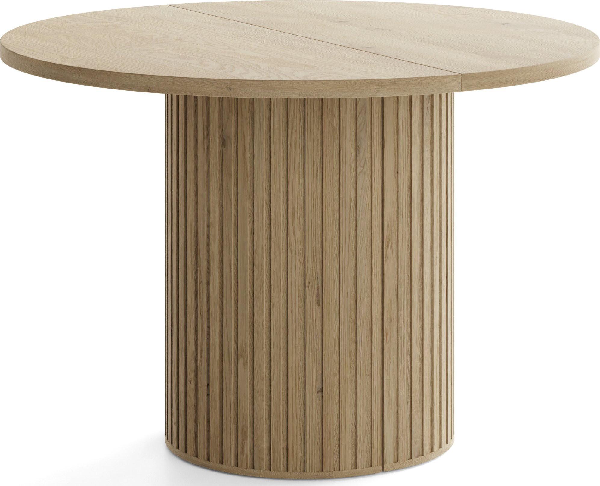 ESSTISCH Norin rund ausziehbar verlängerbar, Eiche Braun Rustikal 100-188/100/75 cm - Schwarz/Akaziefarben, Holzwerkstoff (100/188/75cm) - WFL GROUP