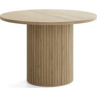 ESSTISCH Norin rund ausziehbar verlängerbar, Eiche Braun Rustikal 100-188/100/75 cm - Schwarz/Akaziefarben, Holzwerkstoff (100/188/75cm) - WFL GROUP