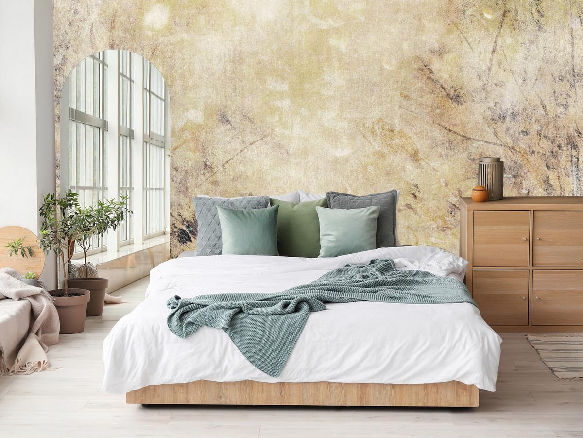 FOTOTAPETE Beton Abstraktion Retro Stil 300x210 - Beige/Braun, Papier (300/210cm) - Muralo