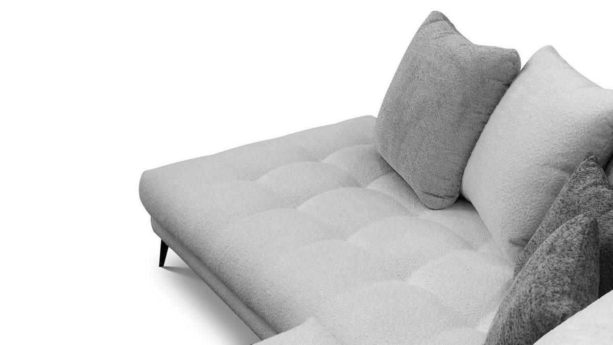ECKSOFA CALME 5-Sitzer, hellgrau und dunkelgrau - Dunkelgrau/Schwarz, Holz/Textil (294/229cm) - Wozimo