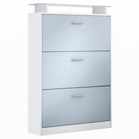 SCHUHSCHRANK Lavia Front in Denim - Pastellblau, Holzwerkstoff (89/128/23cm) - Vladon