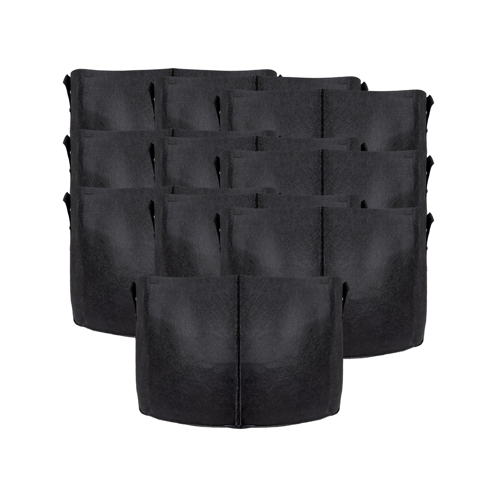 PFLANZSACK Vliesstoff 40/30 cm (10-tlg. Set) - Schwarz, Textil (30cm) - Intirilife