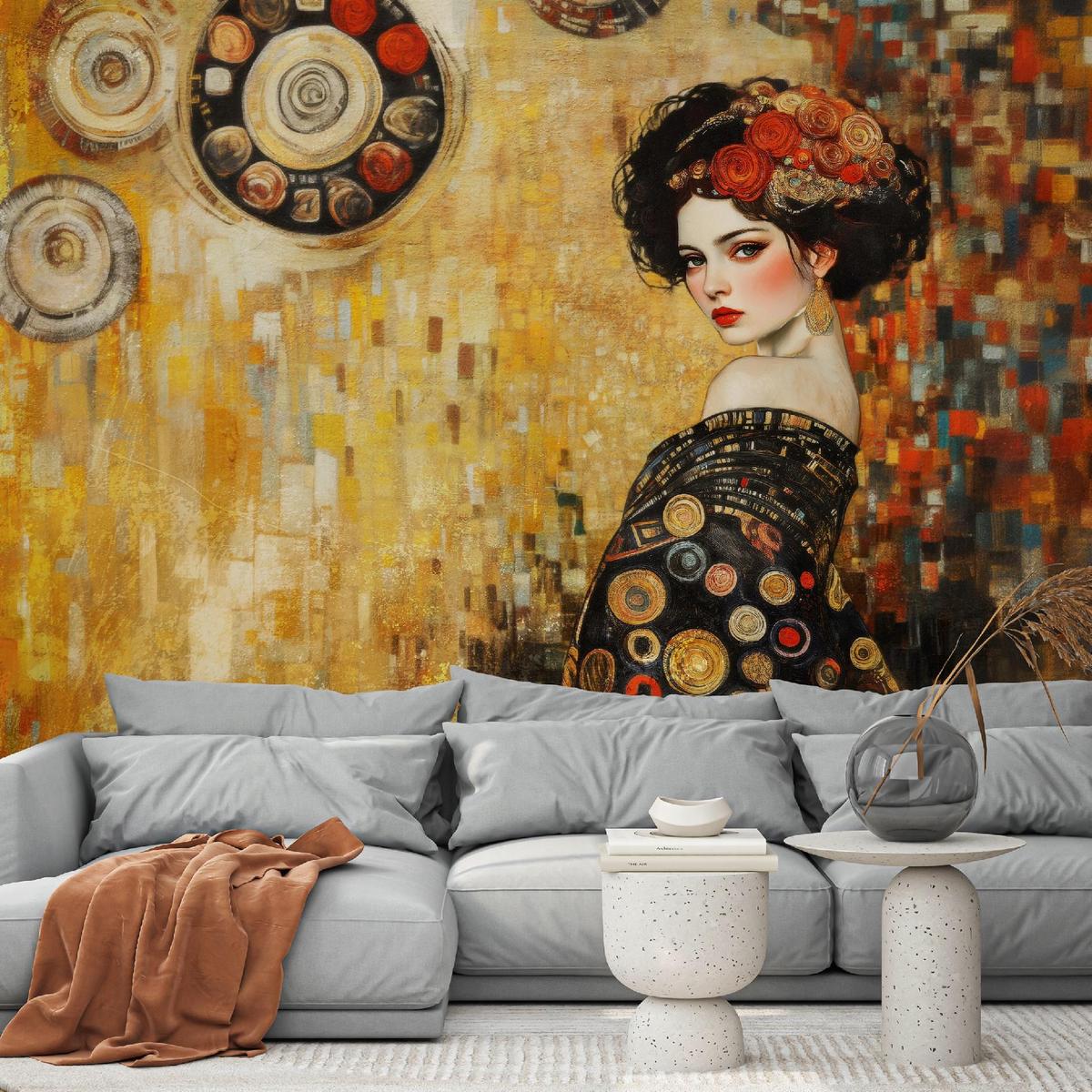FOTOTAPETE Frau Abstrakt Vlies Tapete Wohnzimmer 250x175 - Multicolor, Papier (250/175cm) - Wallarena