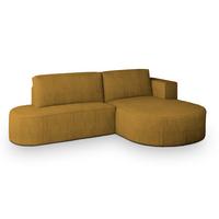 ECKSOFA CORTIO P R-S Gelb Kordstoff mit Schlaffunktion - Gelb, Holz (265/174cm) - MASSENO