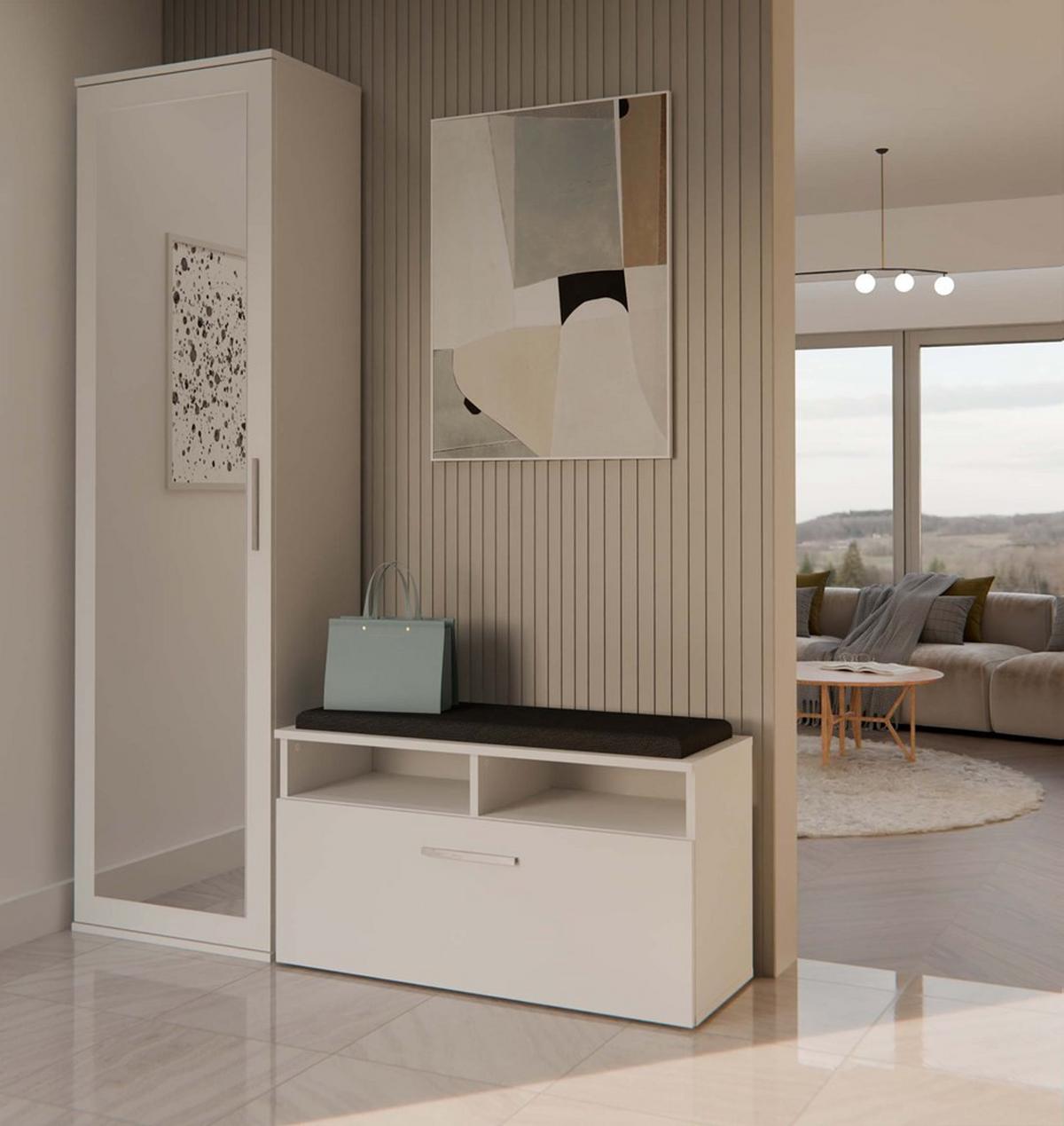 GARDEROBENSCHRANK Weiß 50/180/35 - Weiß, Holzwerkstoff (50/180/35cm) - RAUMHIRSCH FURNITURE