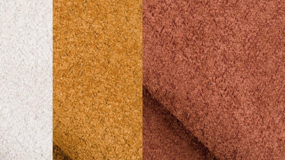 ECKSOFA CALME 5-Sitzer, dunkelorange und écru - Dunkelorange/Schwarz, Holz/Textil (294/229cm) - Wozimo