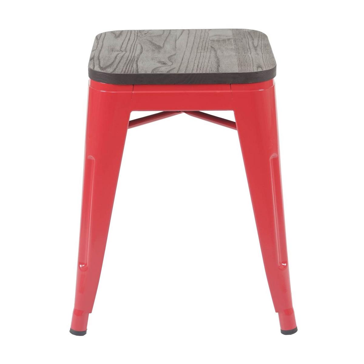 HOCKER HOLZ-SITZFLÄCHE Rot 4er-Set - Rot, Holz (39/45/39cm) - MCW