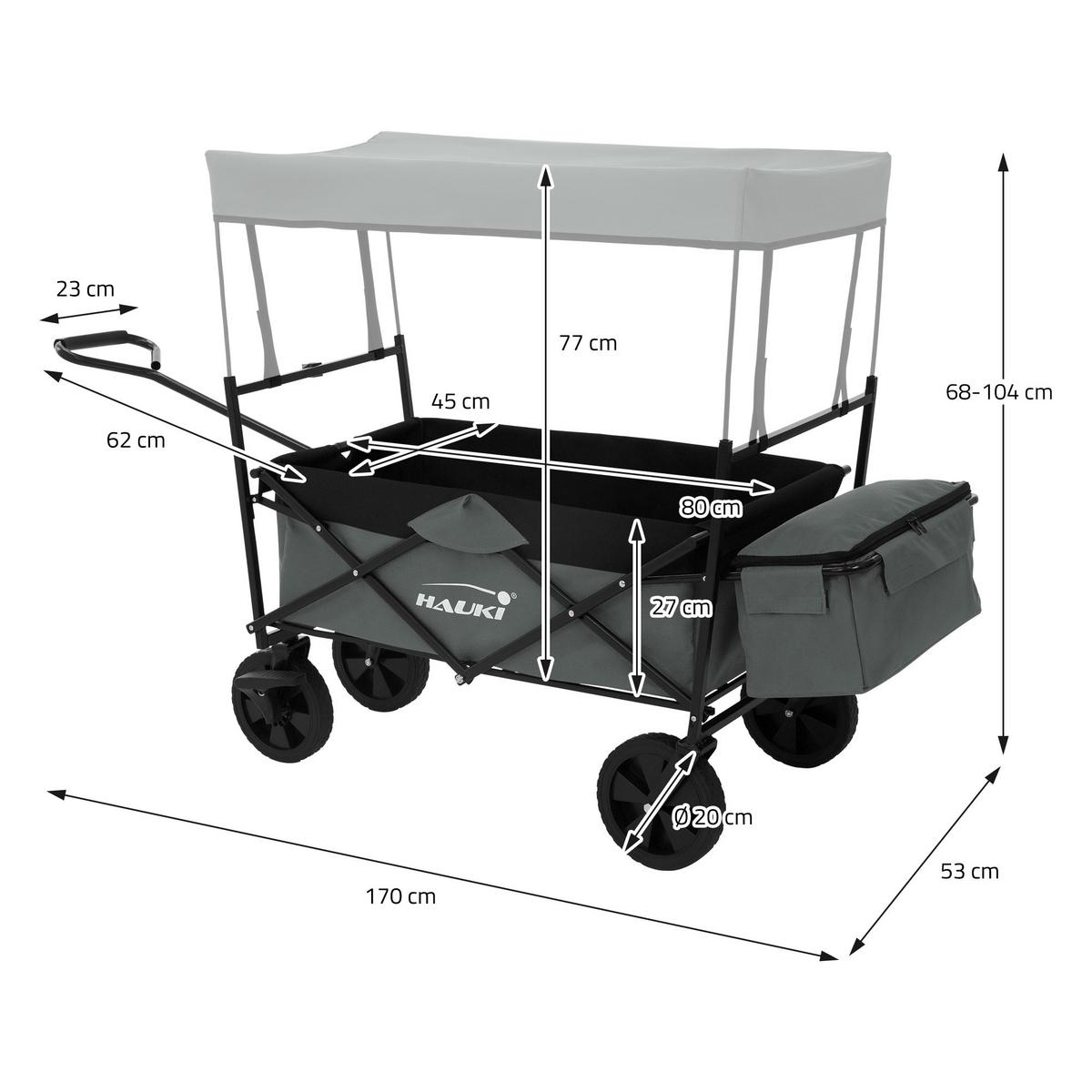 BOLLERWAGEN - Grau, Metall (53/104/170cm) - Hauki
